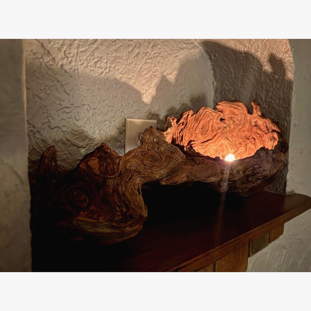 Driftwood Root Burl Lamp With Dimmer One Of A Kind Organic Wood Light